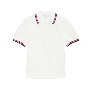 [헤지스]  HAZZYS 여성 화이트 라인배색 반팔 카라 티셔츠 HSTS3B309WT