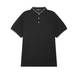 [헤지스]   HAZZYS 남성 블랙 라인배색 면혼방 반팔 티셔츠 HZTS3B572BK