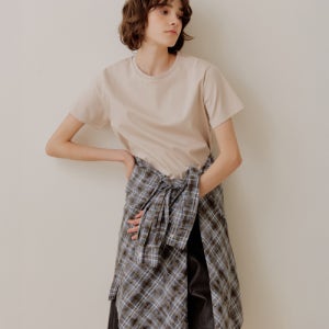 [레프트서울] 60수 기자 코튼 하프 티셔츠 [베이지] 5010937723