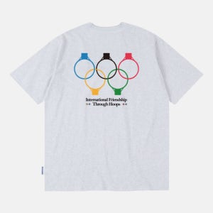 [올데이훕스] 국제우정 올림픽 반팔티 멜란지화이트 25SS0103MW