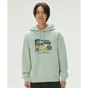 리 LEE 스토어 그래픽 후드 티셔츠 라이트 그린 385603