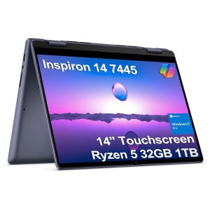Dell 델 Inspiron 7445 2-in-1 노트북 Office Pro 평생 라이선스 포함 14인치 풀 HD+ 터치스크린 AMD R5 8640HS Radeon 그래픽 32