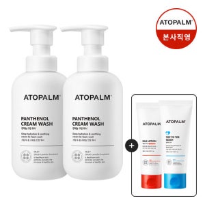 [아토팜]판테놀크림워시 300mlX2 (증정)로션60ml+탑투토워시20ml*2 11/14~19