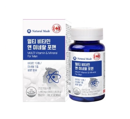<b>네츄럴메이드</b> 멀티비타민 앤 미네랄 포맨 1445mg x 90정, 1개