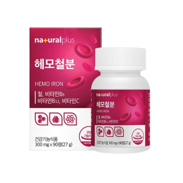 <b>내츄럴</b>플러스 헤모철분 90정 4박스 (12개월분)