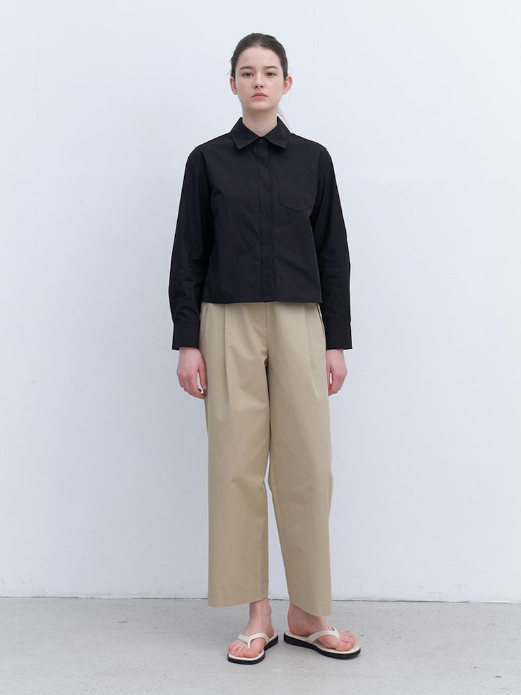 [아유] cotton shirts-black 검정색 25SSBL03