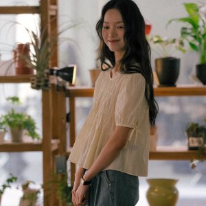틸아이다이 Shirring puff blouse TISU01BL10_Butter