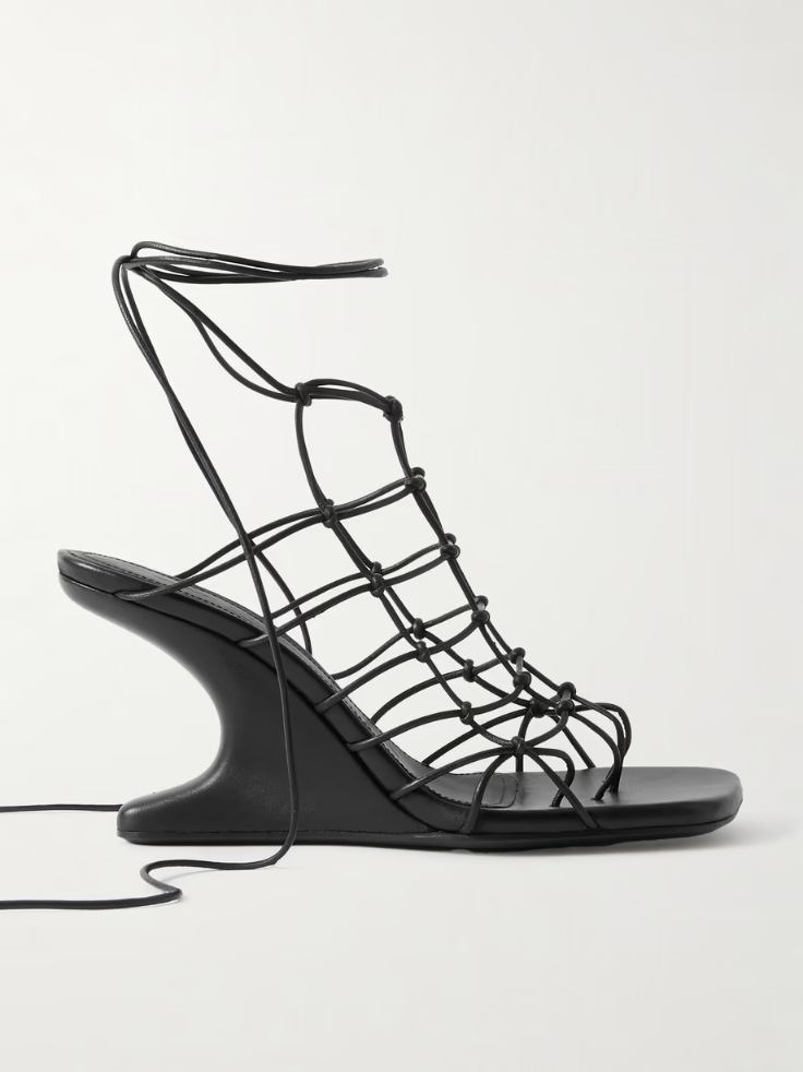 릭오웬스 RICK OWENS Web Cantilever knotted leather sandals 46376663162897350