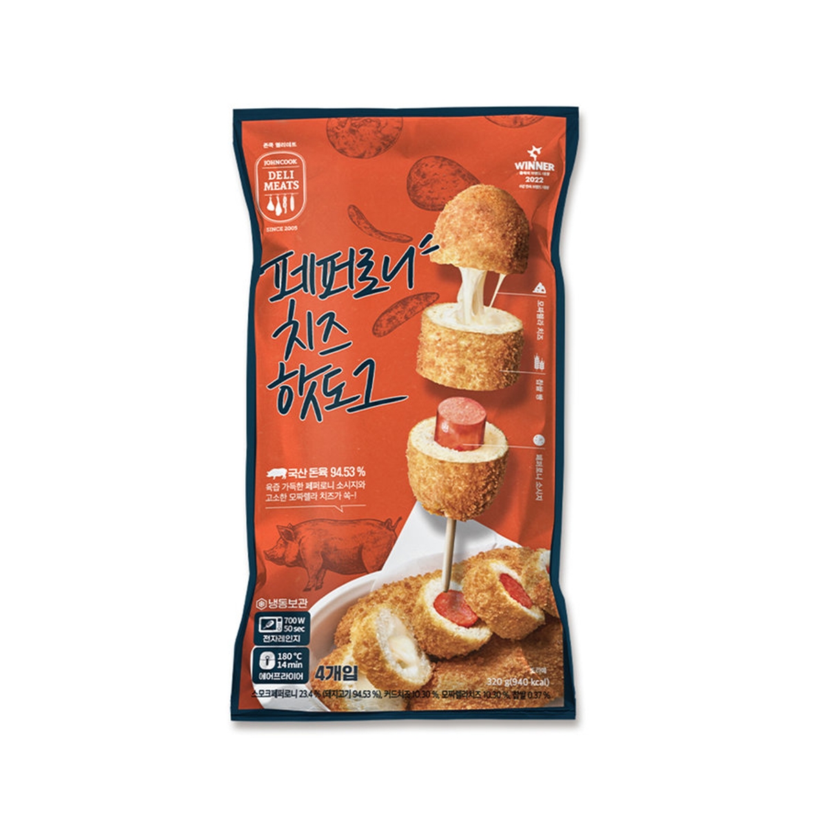 기업과사람들 존쿡델리미트 페퍼로니 치즈 핫도그