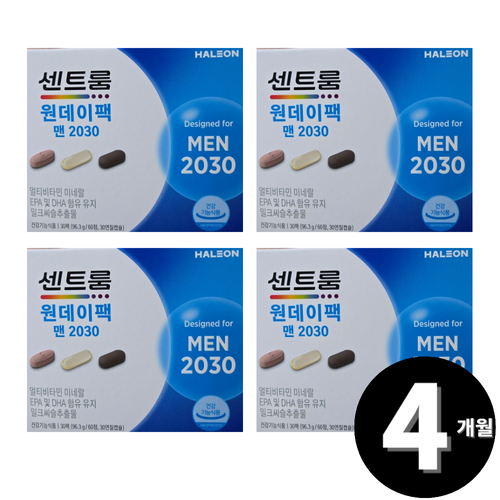 센트룸 원데이팩 맨 <b>2030 남자</b> 종합 멀티 비타민 총 4개월분