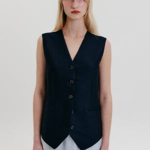 [잉크] Buttoned Vest - Navy - 기타