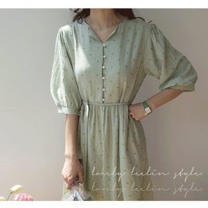 [베스트특가 6천원할인]MADE LIN모다느 살랑핏 진주버튼 원피스[size:F(55~66)]