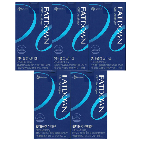 팻다운 컷 잔티젠 605mg x 30캡슐 5개 / 써클  30정