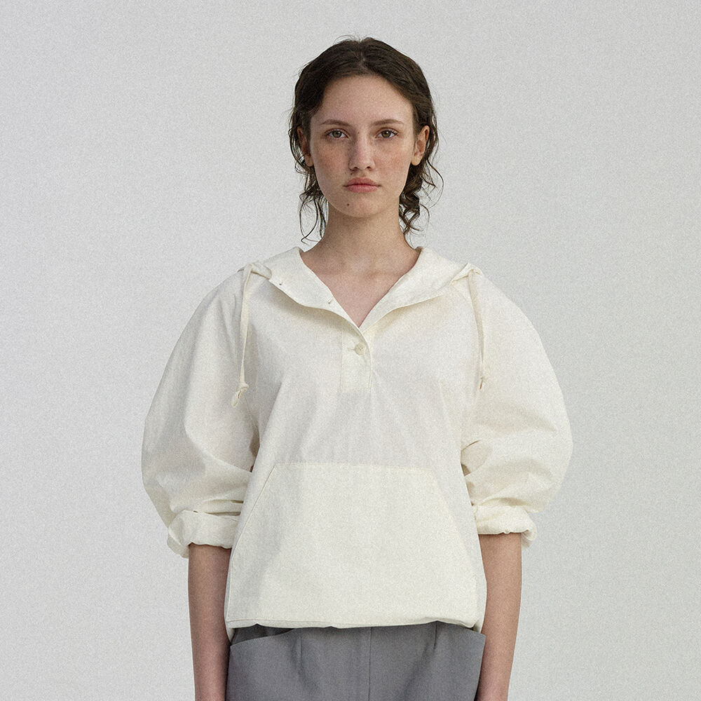 [낫띵리튼] Castel hoodie anorak (White)