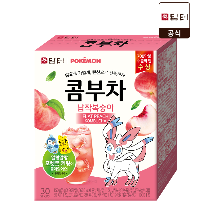 담터 포켓몬 콤부차 납작복숭아