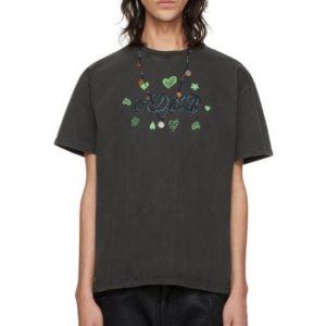 앤더슨벨 Gray Hearts Card T Shirt 241375M213010 241375M213010