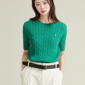 [이월][올젠] 올리버 자수 케이블 니트 (ZLD2ER2101)