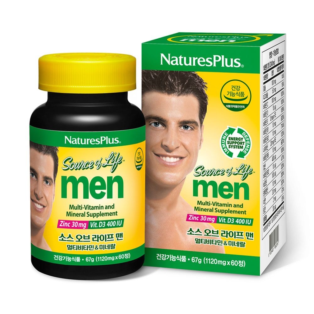 네이처스플러스 남성영양제 <b>소스오브라이프</b> 맨 <b>멀티비타민</b>&amp;<b>미네랄</b> (60정) 유통기한 26.01.01