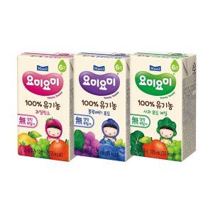 매일 (리뉴얼)요미요미 유기농주스 3종 과일믹스/블루베리포도/사과포도케일 125ml 24팩