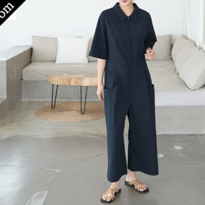 [10%세일]51747/핀턱포인트 빅포켓 점프수트