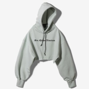 [팬쇼] SIX COLON NINETEEN RAW EDGE CROP HOODIE - SAGE F7S-HD-CO303-SG