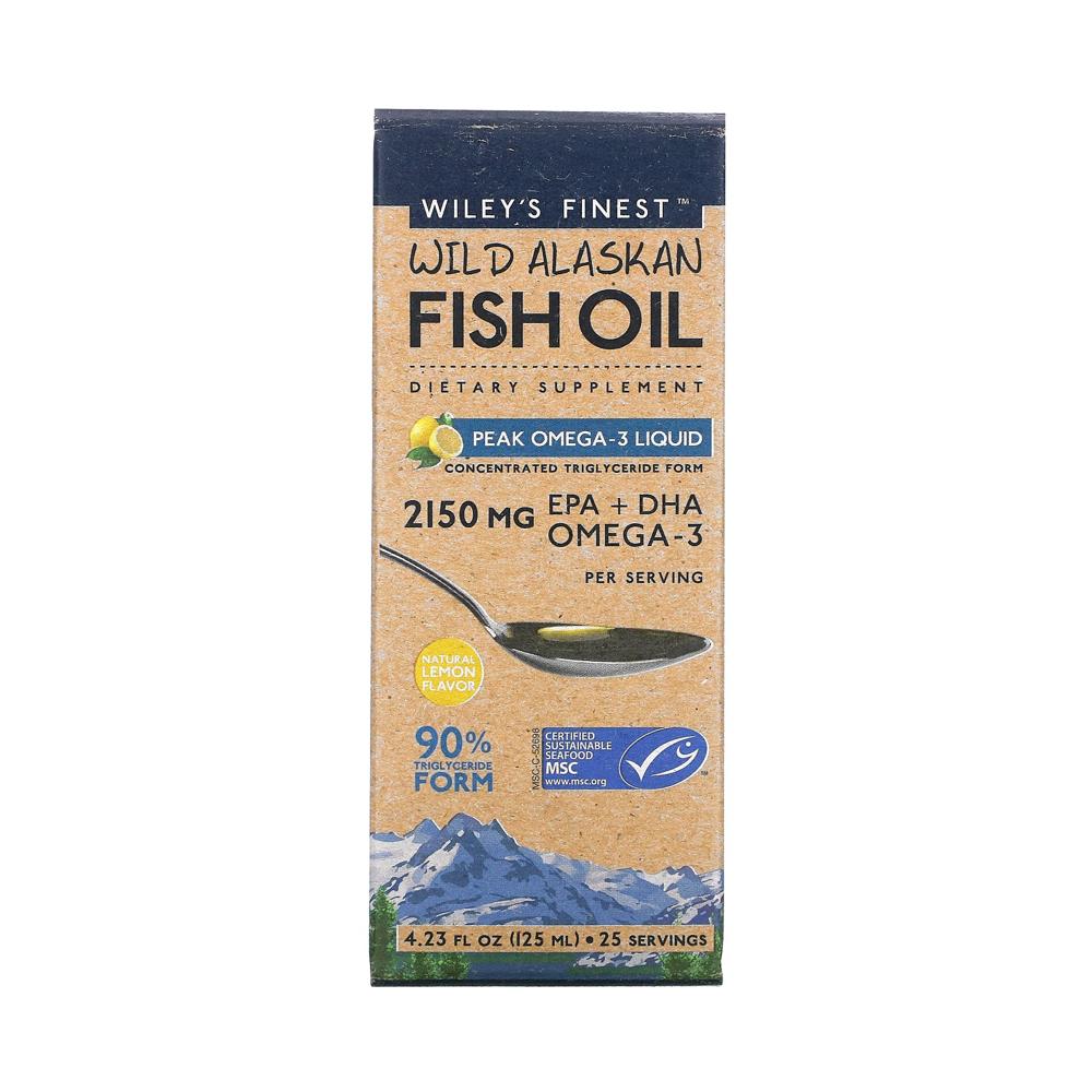 윌리스 파이니스트 알래스카 <b>피쉬오일 피크</b> <b>리퀴드</b> <b>오메가3</b> 레몬 2150mg 125ml