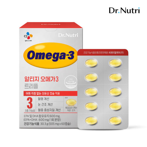<b>CJ웰케어</b> 닥터뉴트리 알티지 <b>오메가3</b> 트리플 1박스 / 1개월분