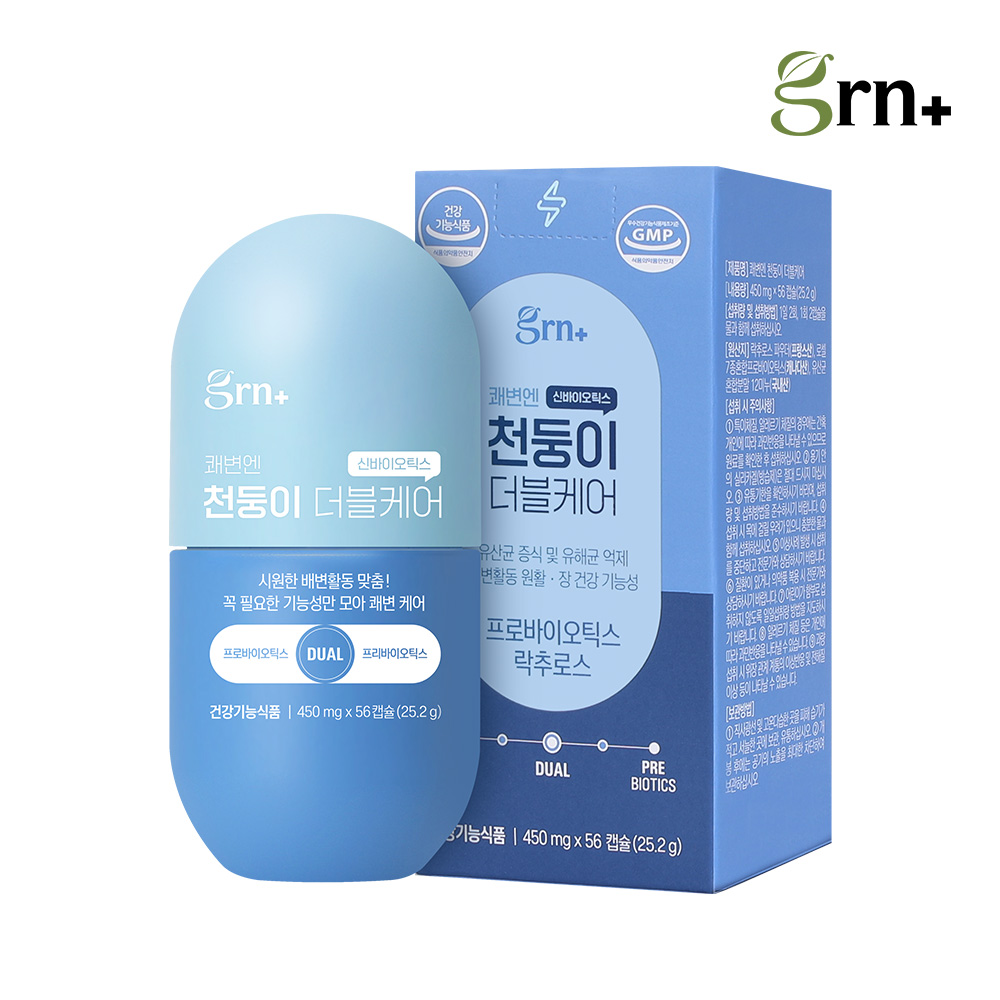 <b>GRN</b> 쾌변엔 천둥이 프로바이오틱스 2중 기능성 생 유산균 1박스  시즌3 천둥이 2박스  1개  56정