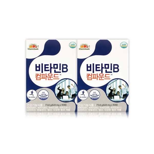 <b>비타민뱅크</b><b>비타민뱅크</b> 비타민B 컴파운드 90정 x 2개 세트