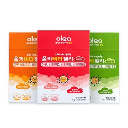 올키 비타젤리 열대과일맛+사과맛+청포도맛 (총 3박스/45일분)
