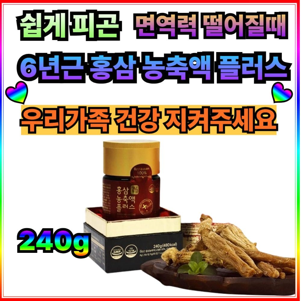 쉽게피로 <b>공부</b>로지칠때 면역력떨어질때 홍삼농축액플러스 240g