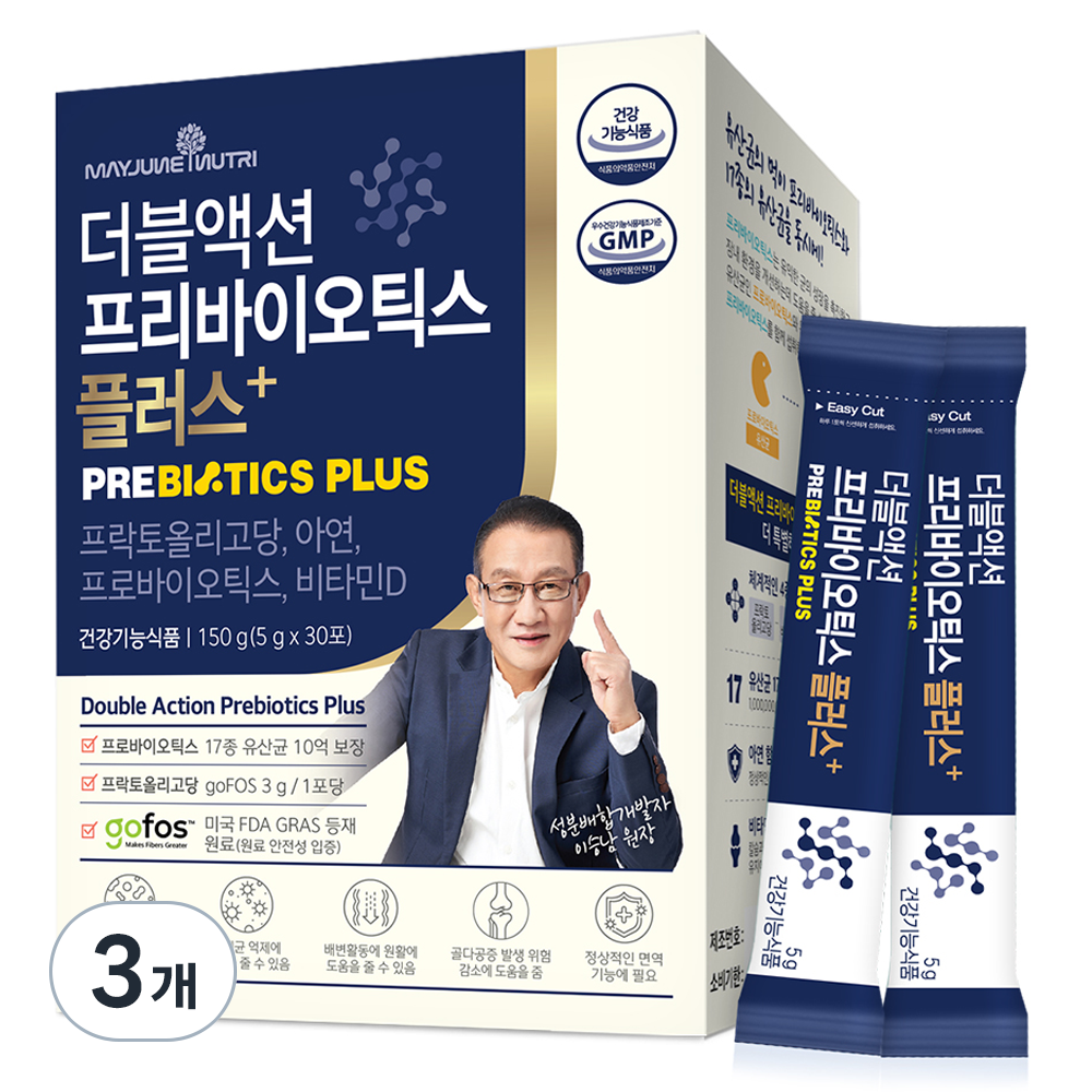 <b>메이준뉴트리 더블액션 프리바이오틱스</b> 플러스 유산균 30p  150g  3개