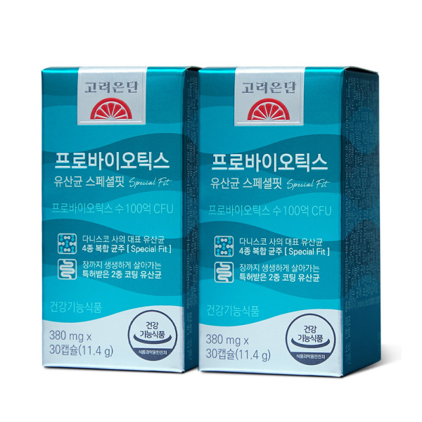 <b>고려은단</b> 프로바이오틱스 유산균 스페셜핏 100억 유산균 30캡슐X2개(2개월분)