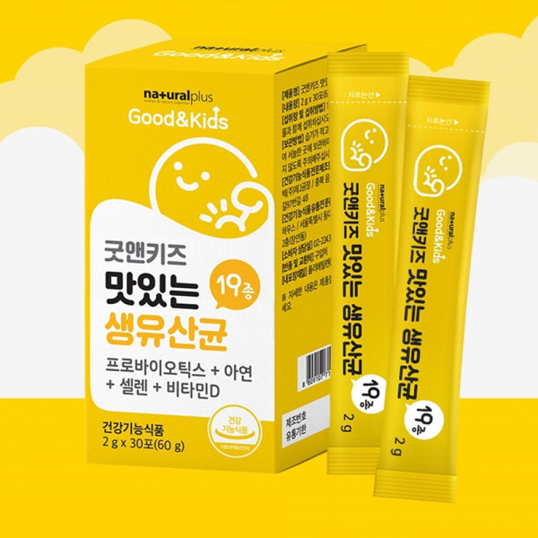 내츄럴플러스 내츄럴플러스 굿앤<b>키즈</b> 맛있는 생유산균 30포 1개월분 어린이 장건강 유산균분말