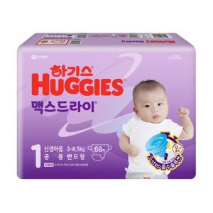 하기스 2024 하기스 맥스드라이 밴드 1단계 신생아 공용 68매 1팩