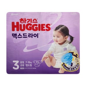 하기스 New 하기스 맥스드라이 밴드형 기저귀 3단계 중형 남여공용 72p X 1팩 / 2024년형