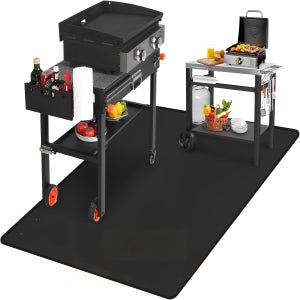 대형 야외 그릴 바닥 매트, 내화성 BBQ 매트, 데크 및 파티오용 요리 그릴 패드, 대부분의 그리들 호환 가능, 실내 벽난로용 보호 매트