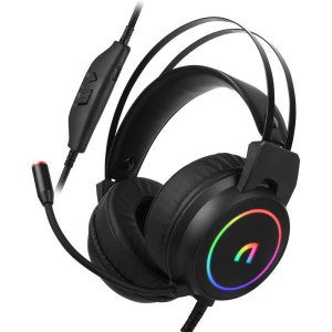 앱코 N500 가상 7.1 ENC 초경량 RGB 게이밍 헤드셋 블랙