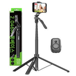 셀루미 2M 그립핸들 카메라 스마트폰 블루투스 삼각대 SEL-ML2046S