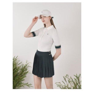 [헤지스 골프 여성] 헤지스골프 그린 여성 변형 잔 플리츠 스커트 73 HWSK5B314E3