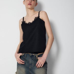 [르네즈미아] RACE JACQUARD SLEEVELESS BLACK