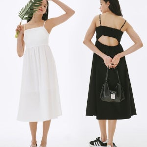 [바디블루] 백 포인트 홀리데이 롱 드레스 (2color) (캡내장)_675784