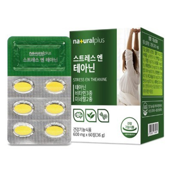 내츄럴플러스 <b>스트레스</b> 엔 <b>테아닌</b> 600mg 60정