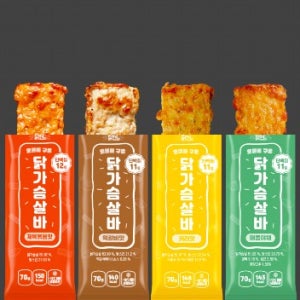 닭신 닭가슴살바,  고단백 닭가슴살 오븐구이 닭가슴살핫바 4종 (제육볶음맛/떡갈비맛/매콤야채/카레맛)