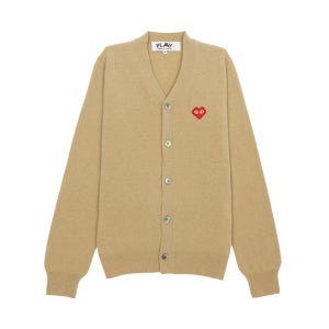 꼼데가르송 P1N084 스페이스 인베이더 하트와펜 V넥 가디건카멜 AZ N084 051 3