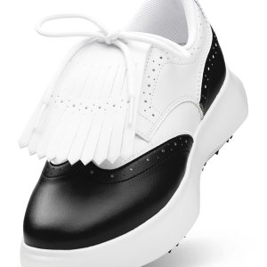 UTAA Iconic Color Derby Kiltie Golf Sneakers : Womens Black (UE0GHF117BK)