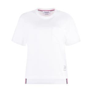 [롯데백화점] 톰브라운 포켓 여성 반팔티셔츠 화이트 LE1219263204