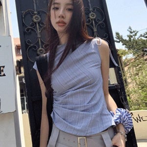 민소매/나시 [💎시원한소재/흠뻑쇼/옆지퍼/스트링/셔링✨여리핏/여행룩/핫썸머룩🚛무배] 썸머에디션 라이트핏 탑 s162100