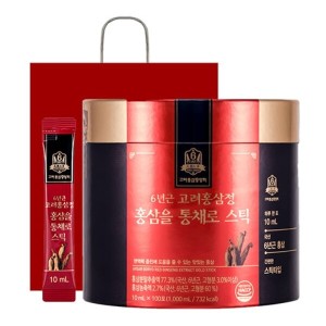 <b>홍정관</b> 고려<b>홍삼</b>중앙회 6년근 고려<b>홍삼</b>정 <b>홍삼</b>을 통채로 스틱 +쇼핑백 10ml 100개