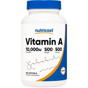 Nutricost <b>비타민</b>A 10000 IU 500연질캡슐 500 Count (Pack of 1)